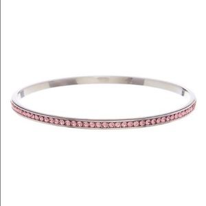 Swarovski sterling silver bracelet bangle with pink crystals